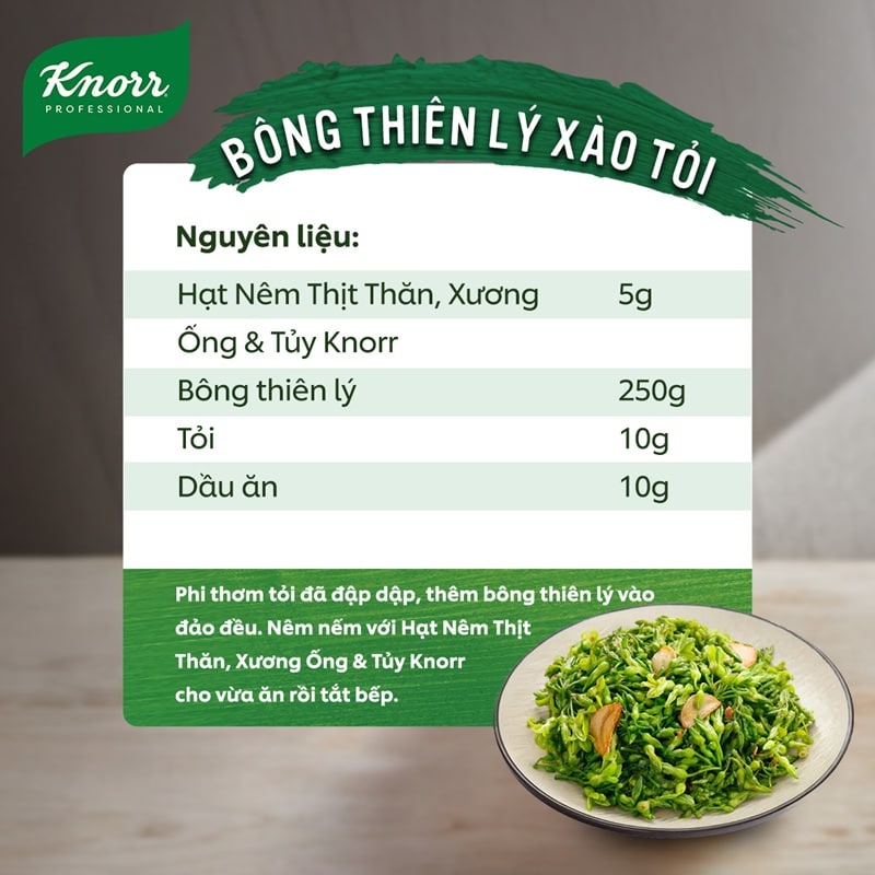 Knorr Hạt Nêm Từ Thịt 5kg - Knorr Hạt Nêm Từ Thịt được làm từ thịt thăn, xương ống và tủy giúp món ăn thơm ngon, tròn vị